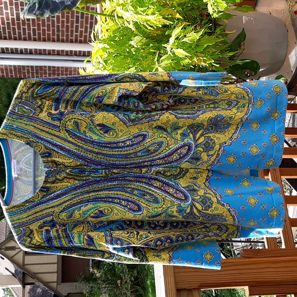 Isaac Mizrahi Multicolor Paisley Cardigan